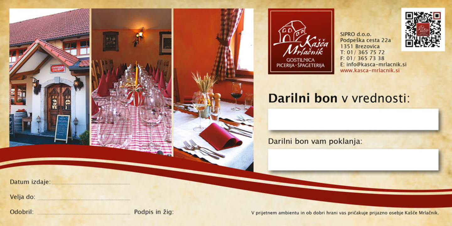 Darilni bon Kašče Mrlačnik